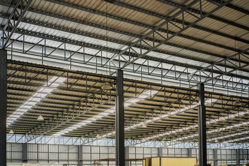 Industrial building with rooflights