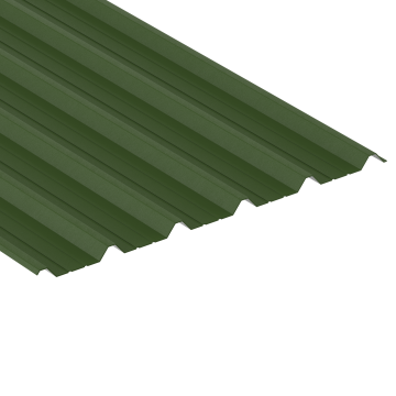 Box Profile, Juniper Green, Plastic Coated Leathergrain, 0.7mm Thickness, Profile -1000/32B - 3.000m Long