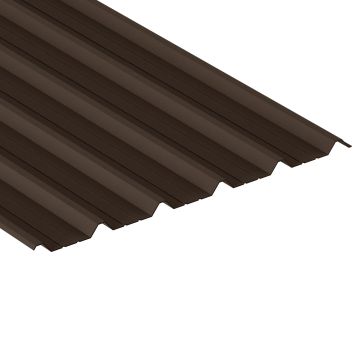 Box Profile, Vandyke Brown, Plastic Coated Leathergrain, 0.5mm Thickness, Profile - 32/1000