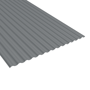 12x3" Corrugated Profile, Goosewing Grey, 0.5mm Thickness, Polyester Coated Steel Sheet