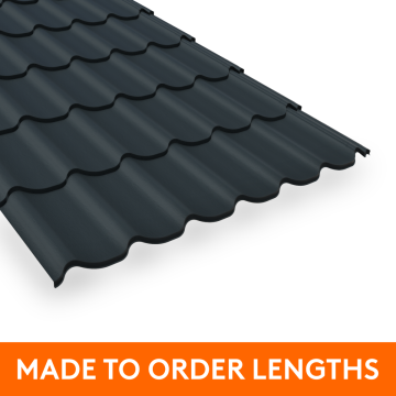 33/1000 Pantile Profile Steel Sheet, 0.5mm thick, Plastic Coated, Anthracite Grey