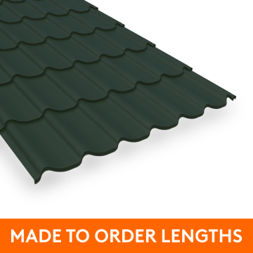 33/1000 Pantile Profile Steel Sheet, 0.5mm thick, Plastic Coated, Juniper Green