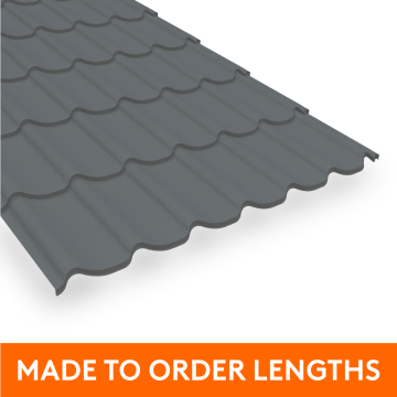 33/1000 Pantile Profile Steel Sheet, 0.5mm thick, Plastic Coated, Merlin Grey