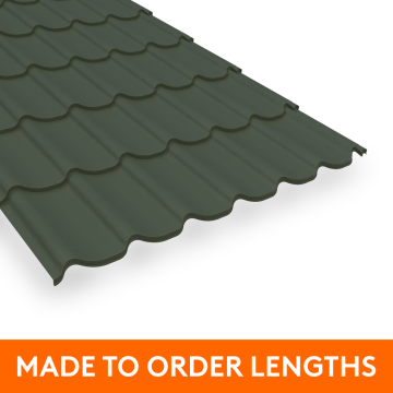 33/1000 Pantile Profile Steel Sheet, 0.5mm thick, Plastic Coated, Olive Green