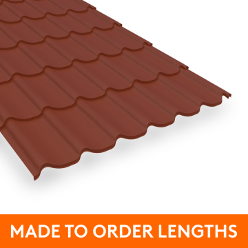 33/1000 Pantile Profile Steel Sheet, 0.5mm thick, Plastic Coated, Terracotta