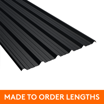 32/1000 Box Profile Steel Sheet, 0.5mm thick, Plastic Coated, Black