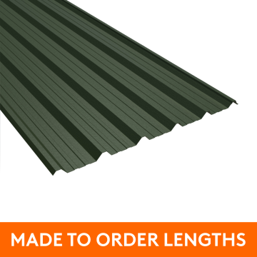 32/1000 Box Profile Steel Sheet, 0.7mm thick, Plastic Coated, Olive Green