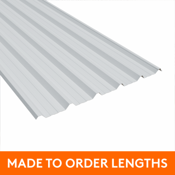 32/1000 Box Profile Steel Sheet, 0.7mm thick, Plastic Coated, Pure White