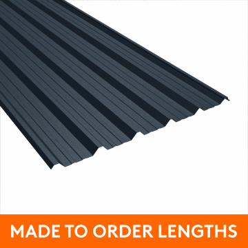 32/1000 Box Profile Steel Sheet, 0.7mm thick, Plastic Coated, Slate Blue