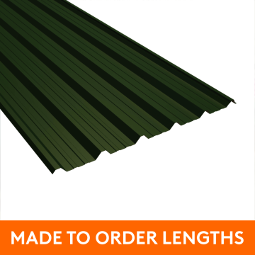 32/1000 Box Profile Steel Sheet, 0.5mm thick, Polyester Coated, Juniper Green - Custom Length