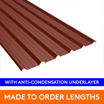 32/1000 Box Profile Steel Sheet, 0.7mm thick, Plastic Coated, Terracotta with Anti-Con