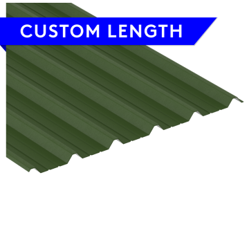 Box Profile, Juniper Green, Plastic Coated Leathergrain, 0.5mm Thickness, Profile - 32/1000 [CUSTOM LENGTH]