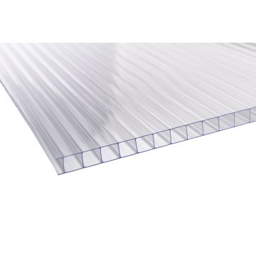 Force Clear 10mm Twinwall Polycarbonate Sheet, 1050mm Width